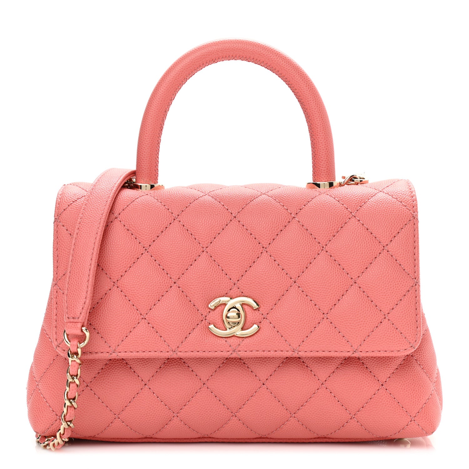 Chanel Caviar Quilted Mini Coco Handle Flap Pink 1 of 10