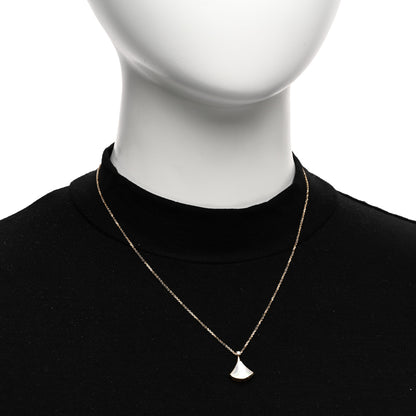 Bulgari 18K Yellow Gold Diamond Mother of Pearl Small Divas' Dream Pendant Necklace 2 of 5