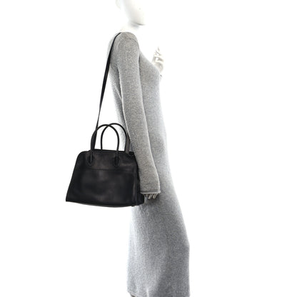 The Row Polished Saddle Calfskin Soft Margaux 12 Black 2 of 9