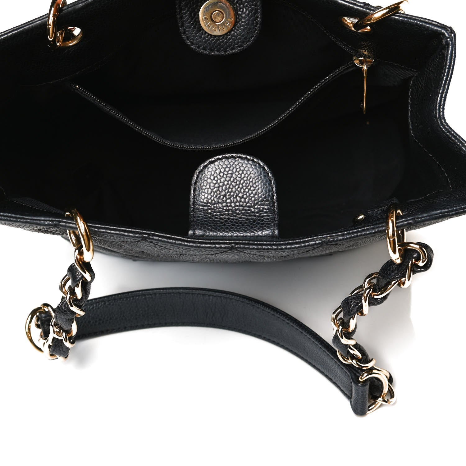 Chanel Caviar Quilted Petit Shopping Tote PST Black 6 of 14