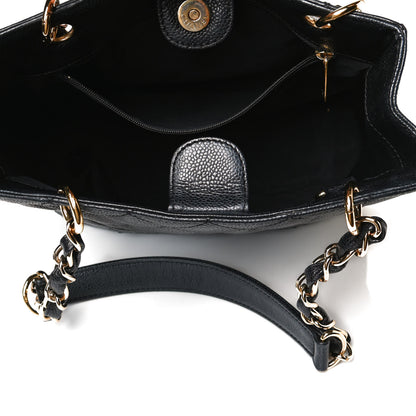 Chanel Caviar Quilted Petit Shopping Tote PST Black 6 of 14