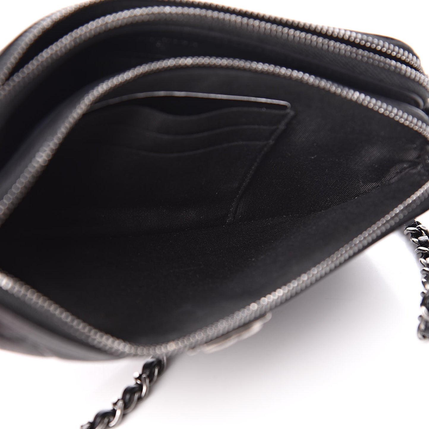 Calfskin Quilted Small Boy Clutch With Chain Black