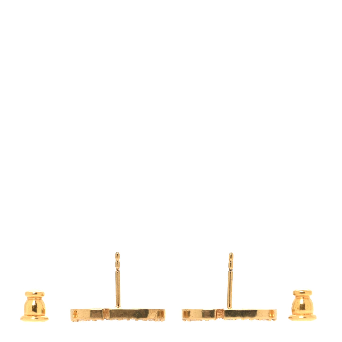 Crystal Petit CD Stud Earrings Gold