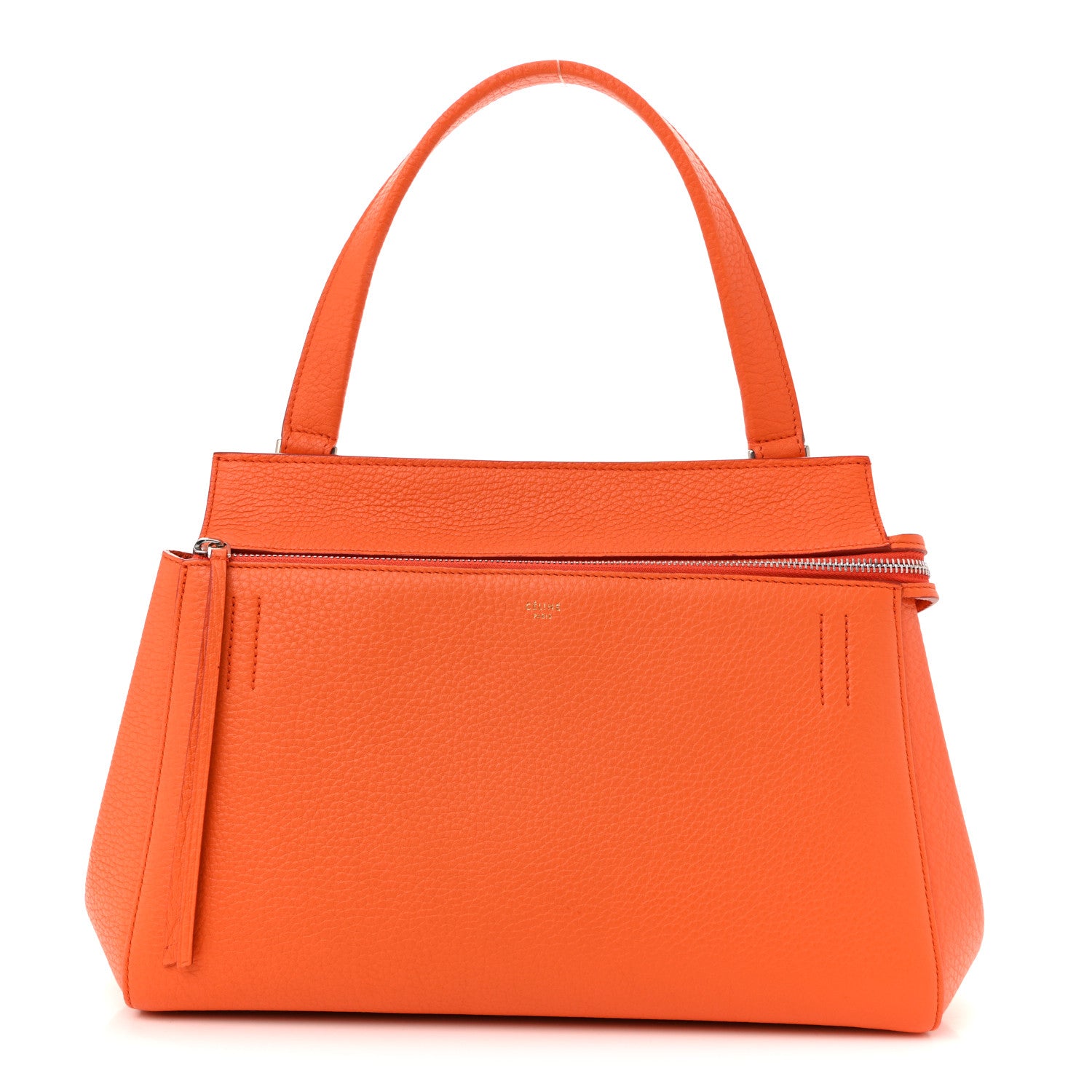 Celine Grained Calfskin Small Edge Shoulder Bag Orange 1 of 10