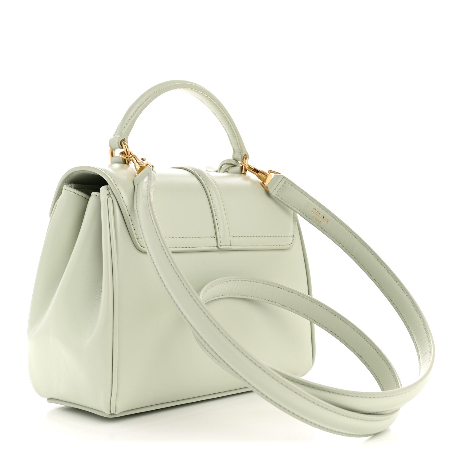 Celine Satinated Calfskin Mini 16 Top Handle Bag Jade 3 of 15
