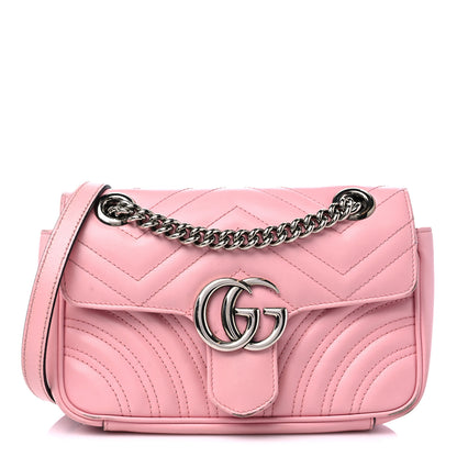 Gucci Calfskin Matelasse Mini GG Marmont Shoulder Bag Wild Rose 1 of 16