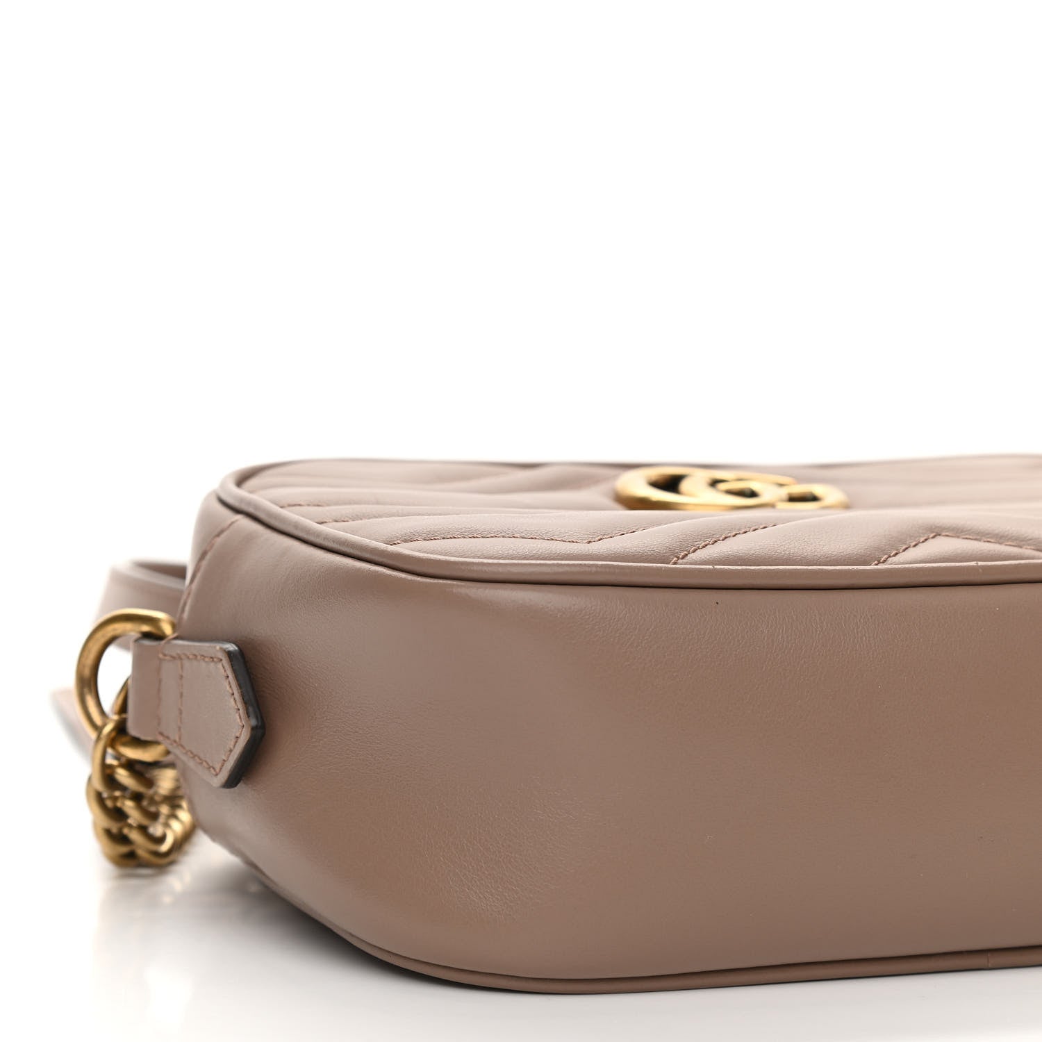 Gucci Calfskin Matelasse Mini GG Marmont Chain Shoulder Bag Porcelain Rose 9 of 10