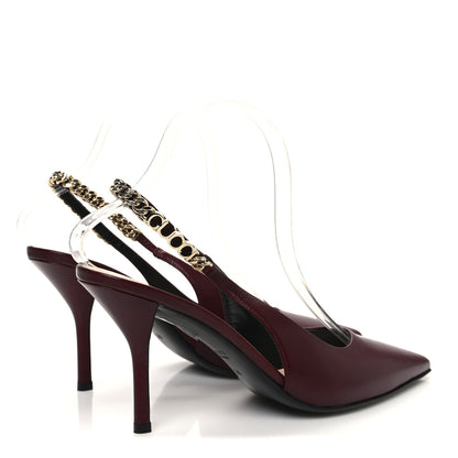 Gucci Malaga Kid Nappa Signoria Slingback Pumps 38 Rosso Ancora 5 of 12