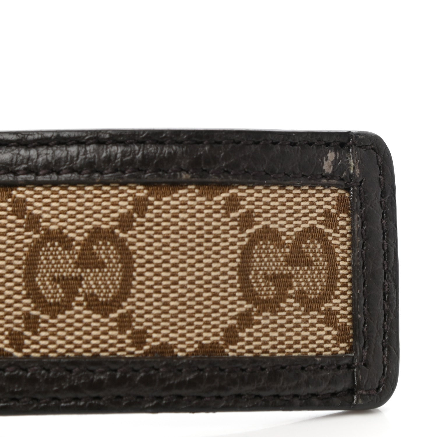 Gucci Monogram Belt 95 38 Dark Brown 7 of 8