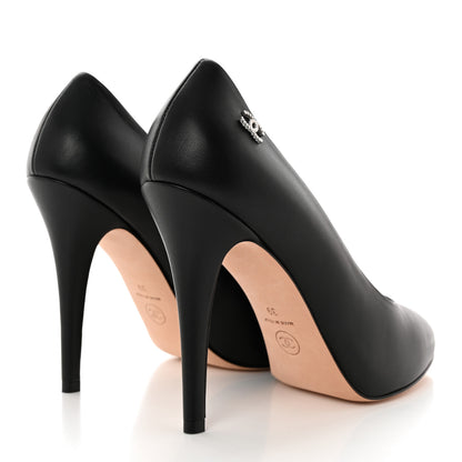 Chanel Lambskin CC Pumps 39 Black 4 of 11