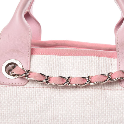 Chanel Woven Straw Raffia Large Deauville Tote Pink 13 of 31