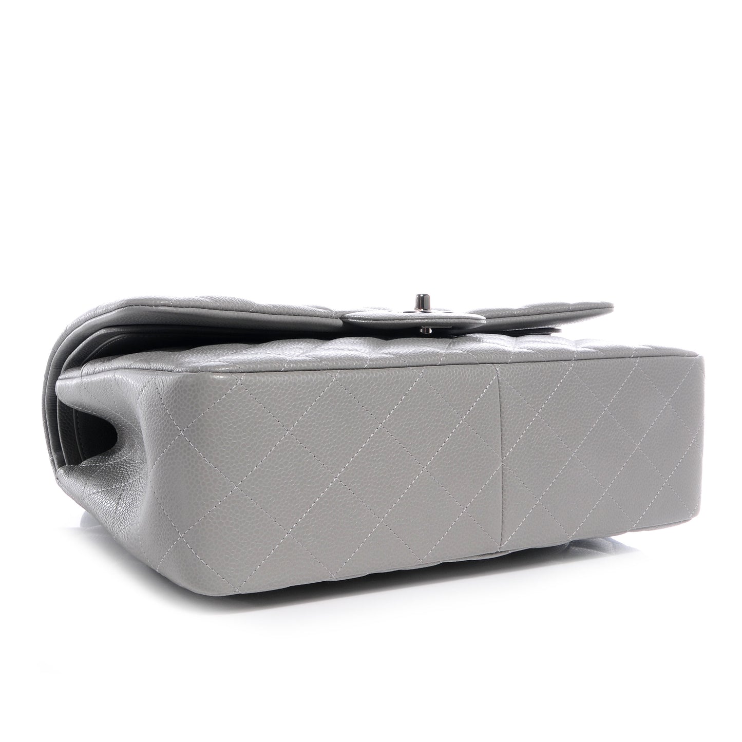 Caviar Jumbo Double Flap Grey