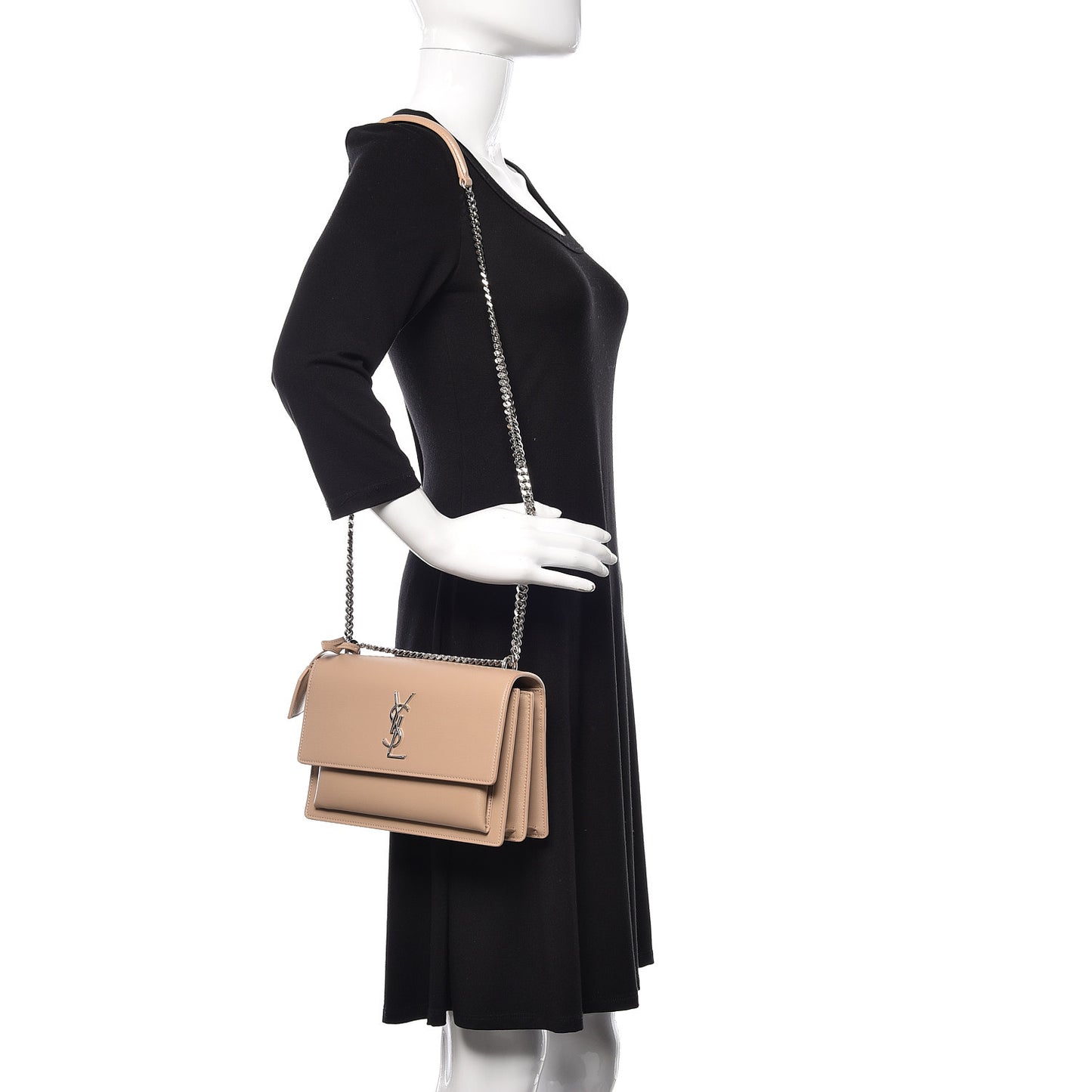 Calfskin Medium Monogram Dark Beige