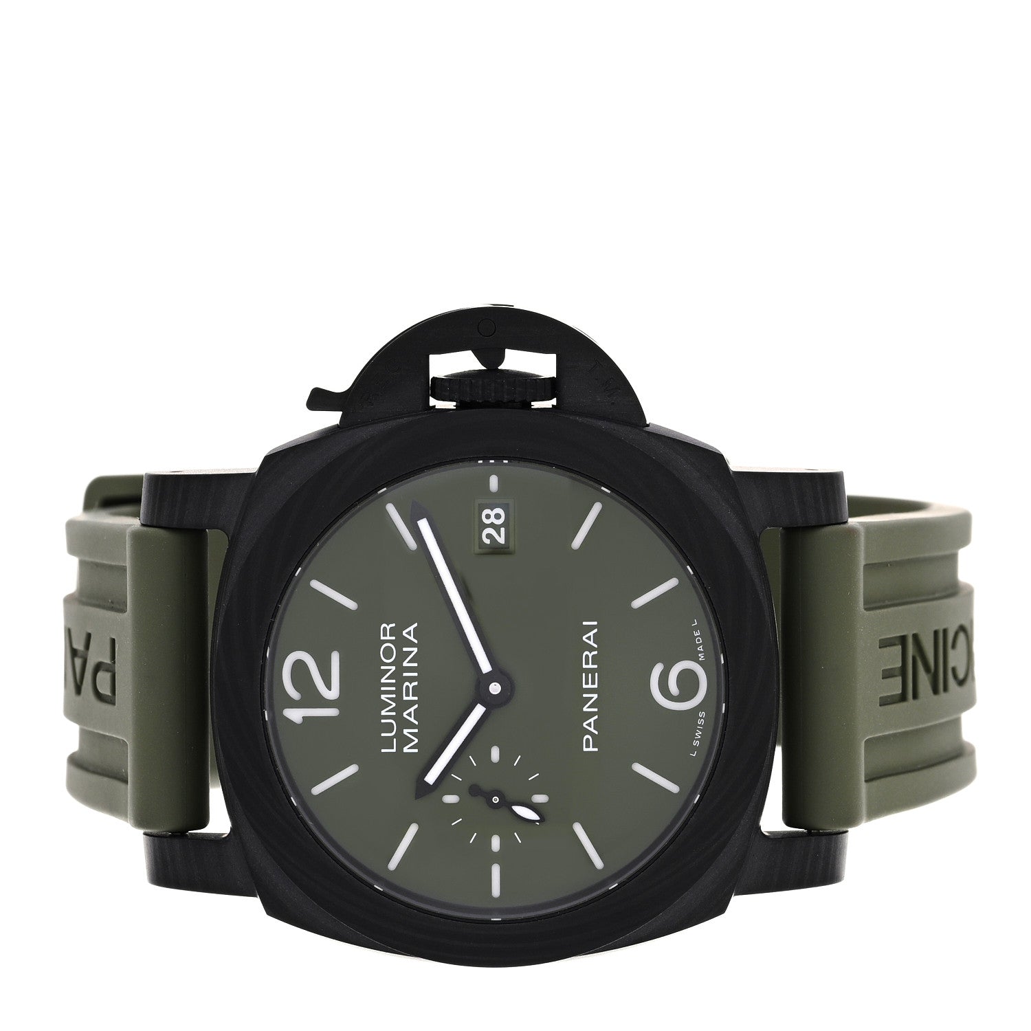 Panerai Carbon Rubber 40mm Luminor Quaranta Carbotech Automatic Watch Green PAM01526 2 of 5
