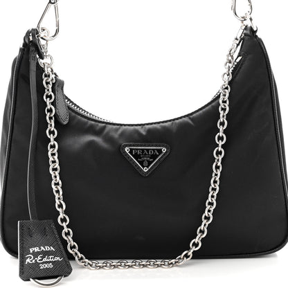 Prada Nylon Re-Edition 2005 Shoulder Bag Black 7 of 9