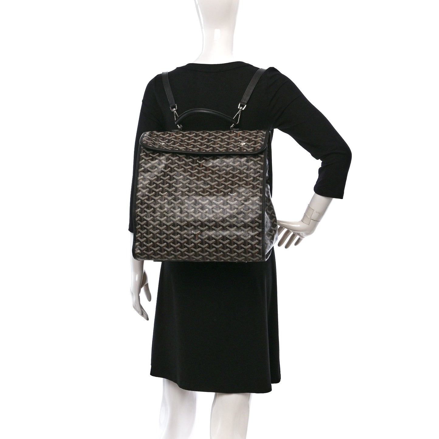 Goyardine Saint Leger Soft Briefcase Backpack Black