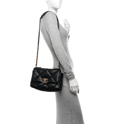 Chanel Lambskin Quilted Medium Chanel 19 Flap Black 2 of 14