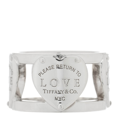 Tiffany Sterling Silver Return to Tiffany Heart Wide Band Ring 50 5.25 1 of 5