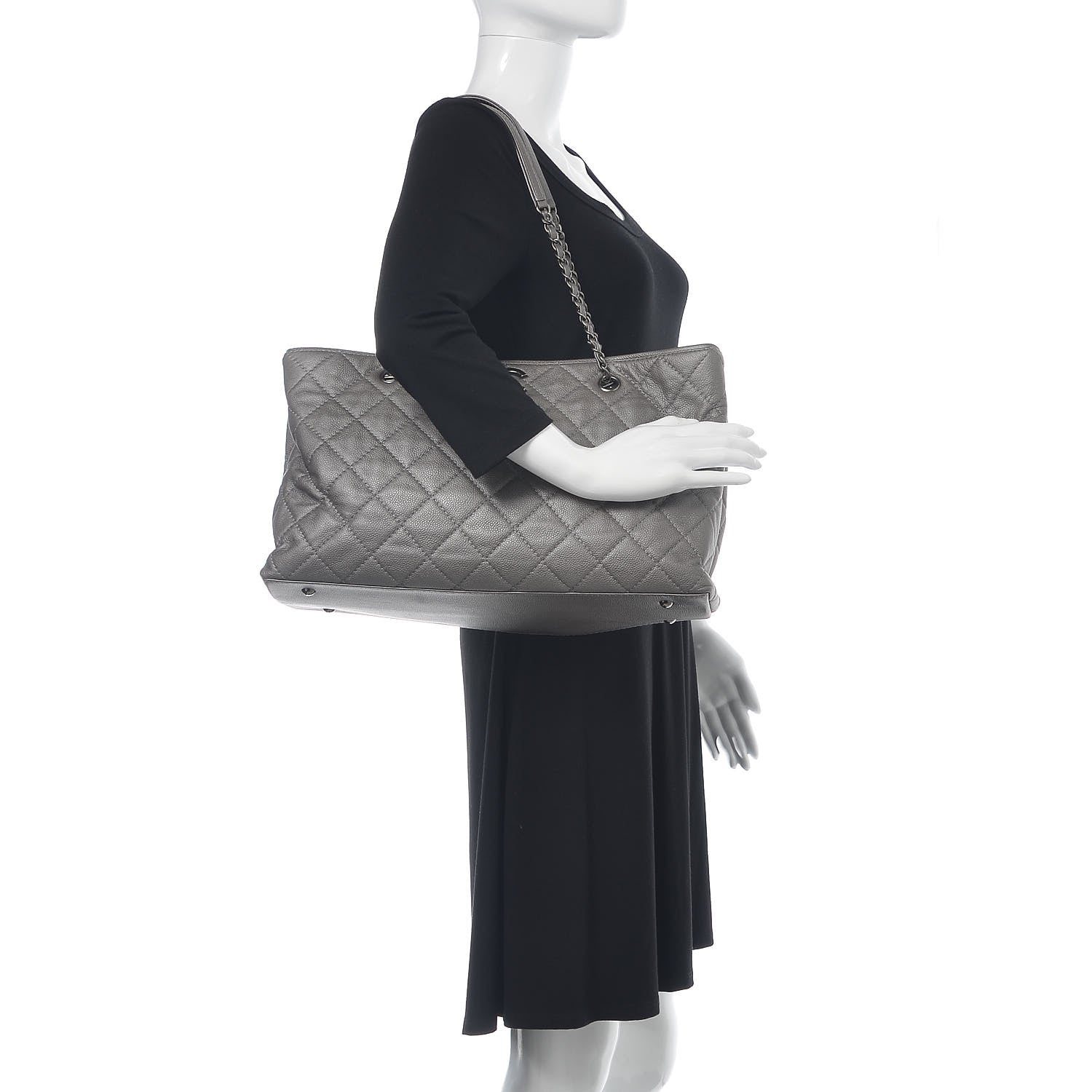Chanel Metallic Caviar Large Be Caviar Tote Silver 2 of 10