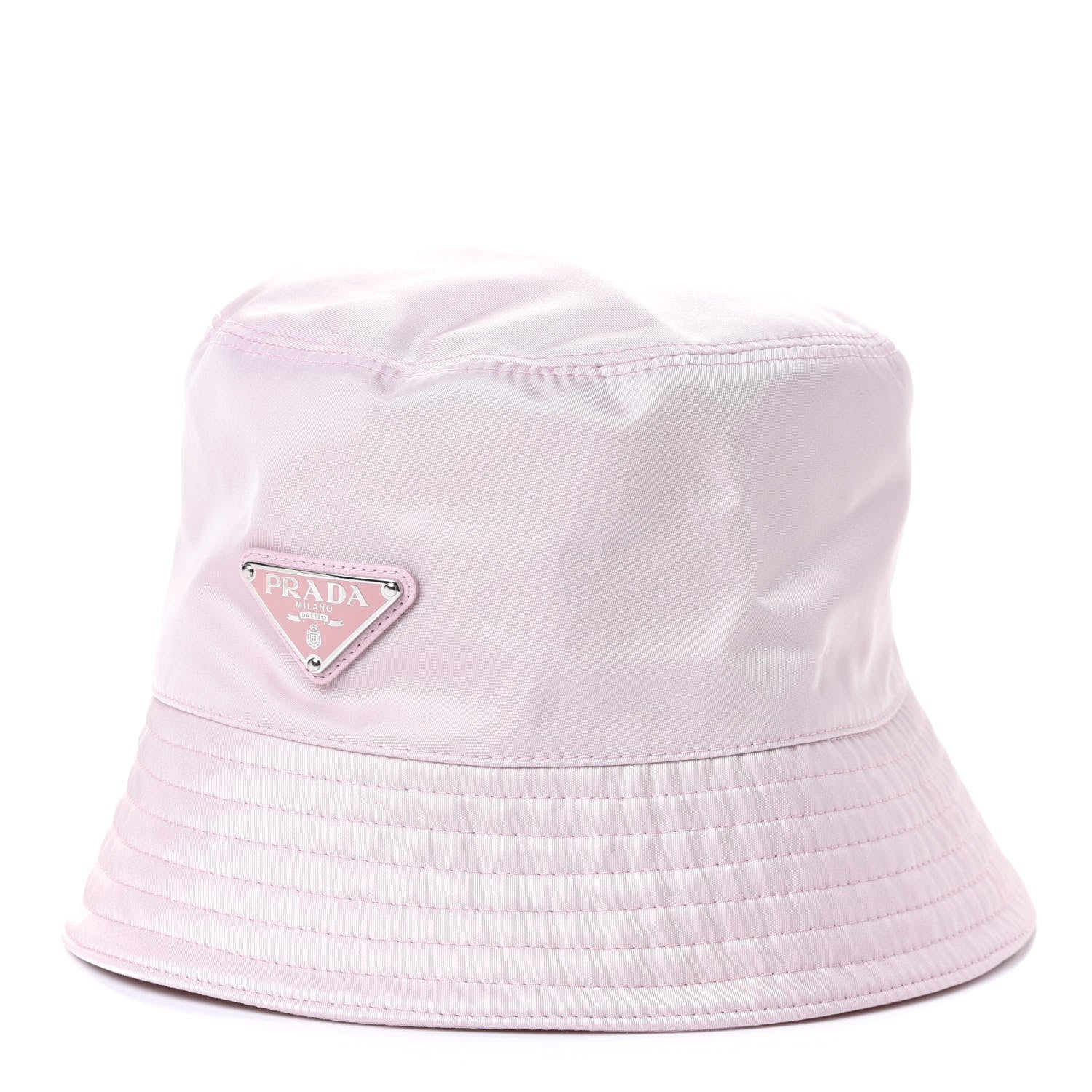 Prada Re-Nylon Metal Triangle Logo Womens Bucket Hat L Alabastro 1 of 4