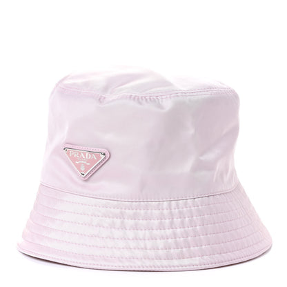 Prada Re-Nylon Metal Triangle Logo Womens Bucket Hat L Alabastro 1 of 4