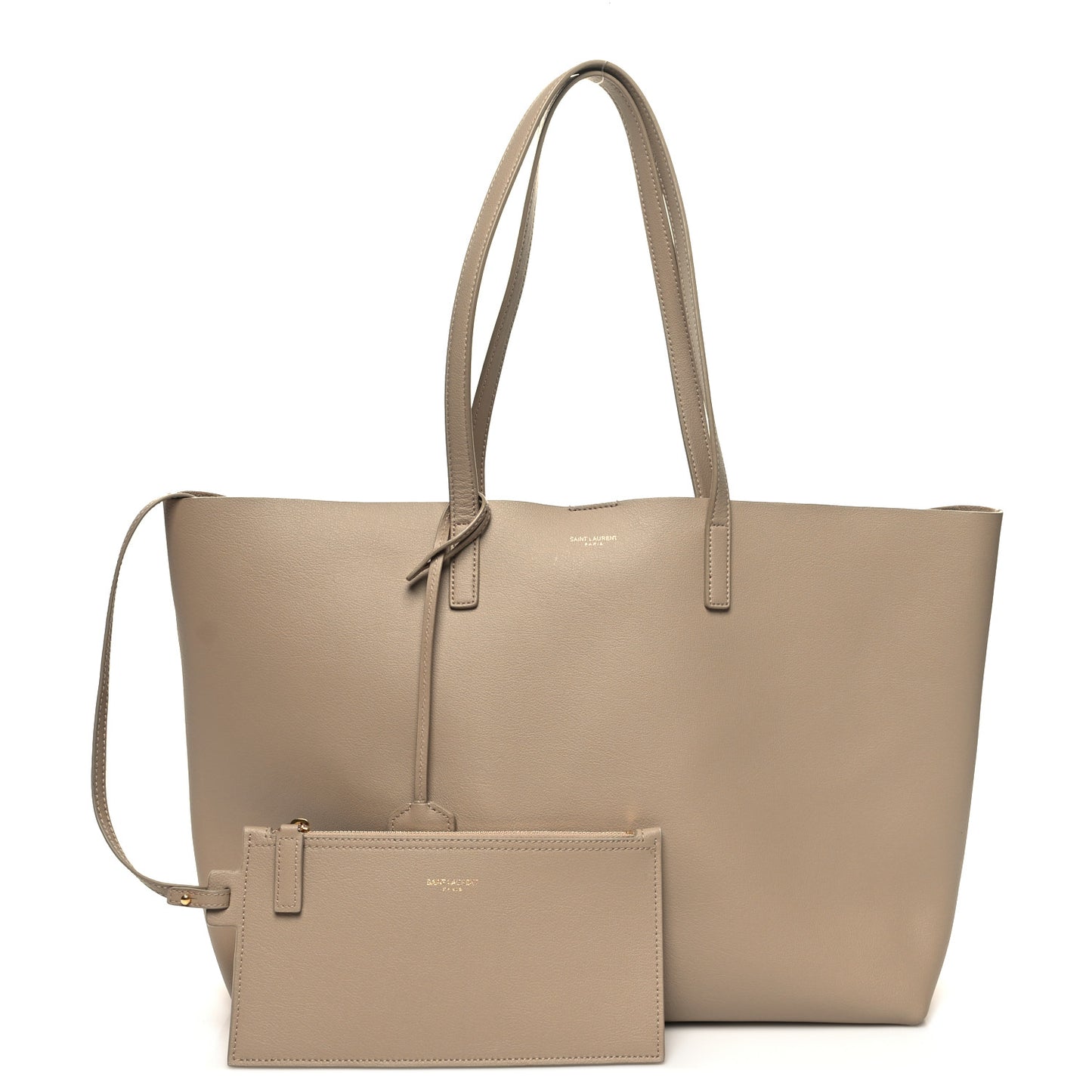 Calfskin Large Shopping Tote Dark Beige