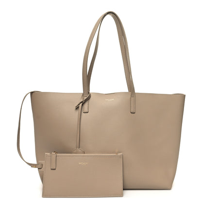 Saint Laurent Calfskin Large Shopping Tote Dark Beige 1 of 13