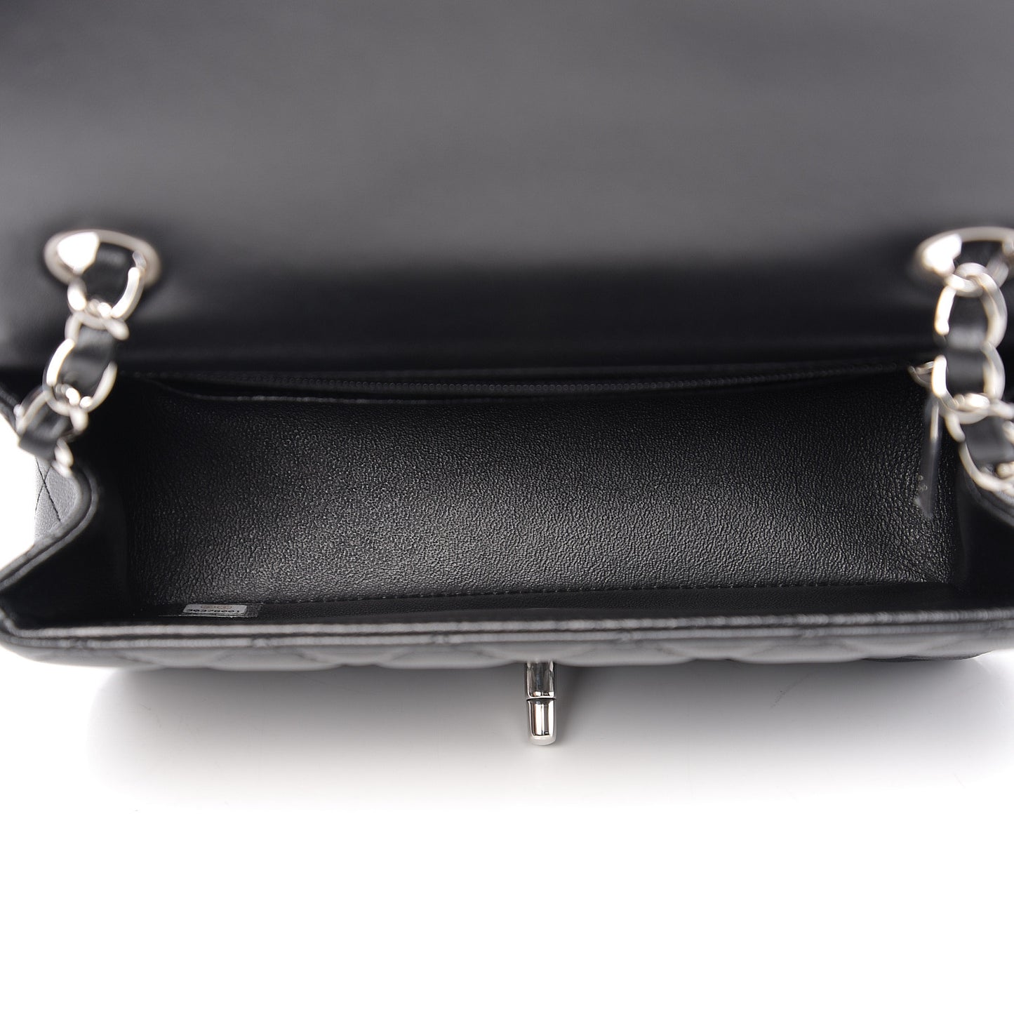 Lambskin Quilted Mini Rectangular Flap Black