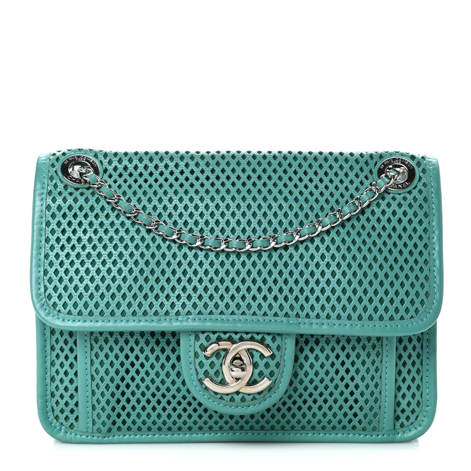 Chanel Perforated Calfskin Small Up In The Air Flap Green 1 of 8