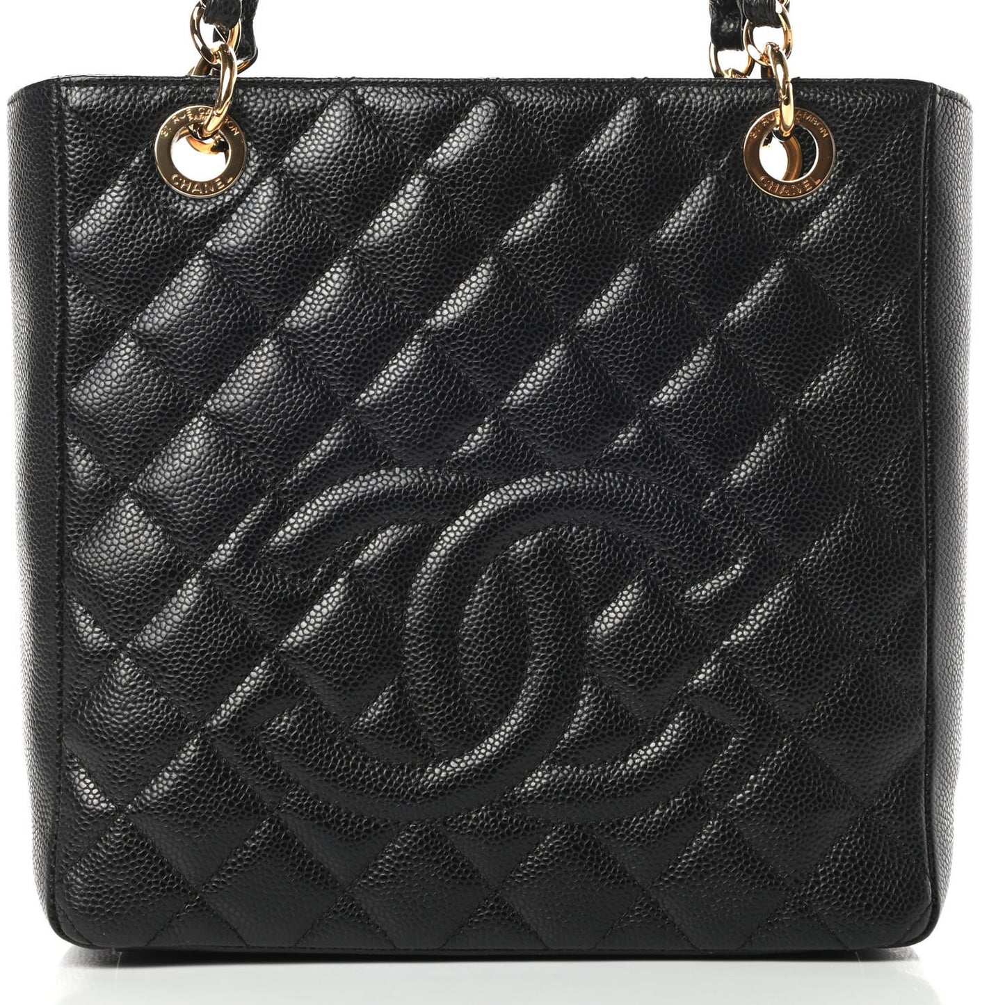 Caviar Quilted Petit Shopping Tote PST Black