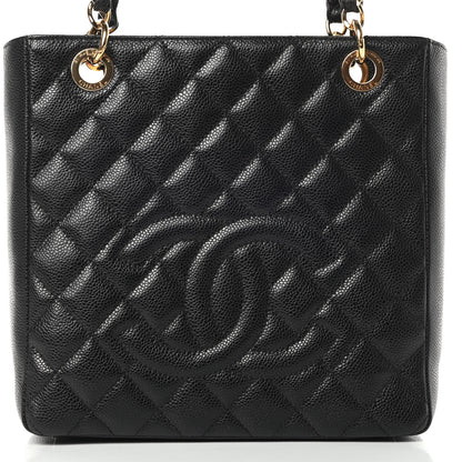 Chanel Caviar Quilted Petit Shopping Tote PST Black 8 of 13