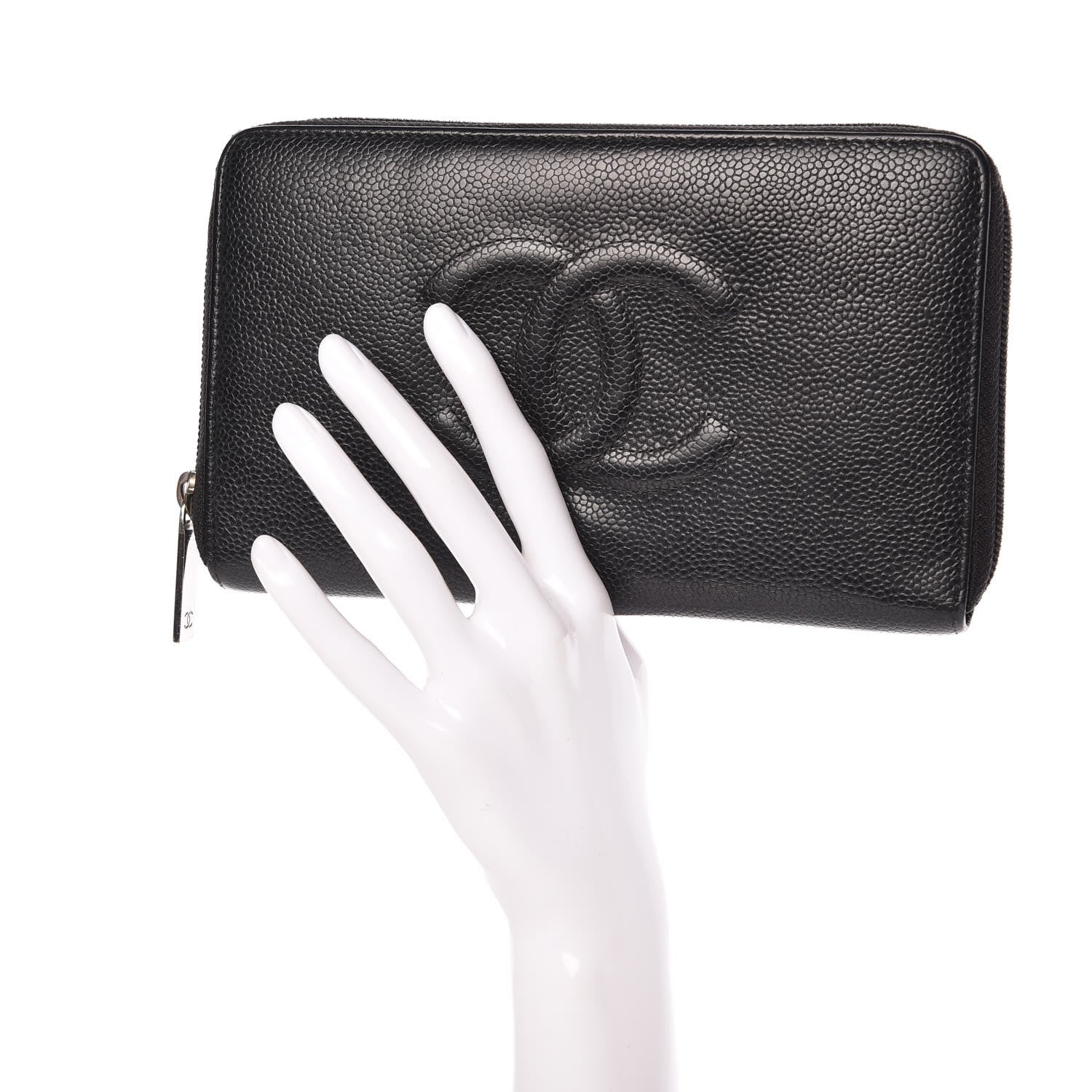 Chanel Caviar Large Timeless CC Zip Around Wallet Black 2 of 9