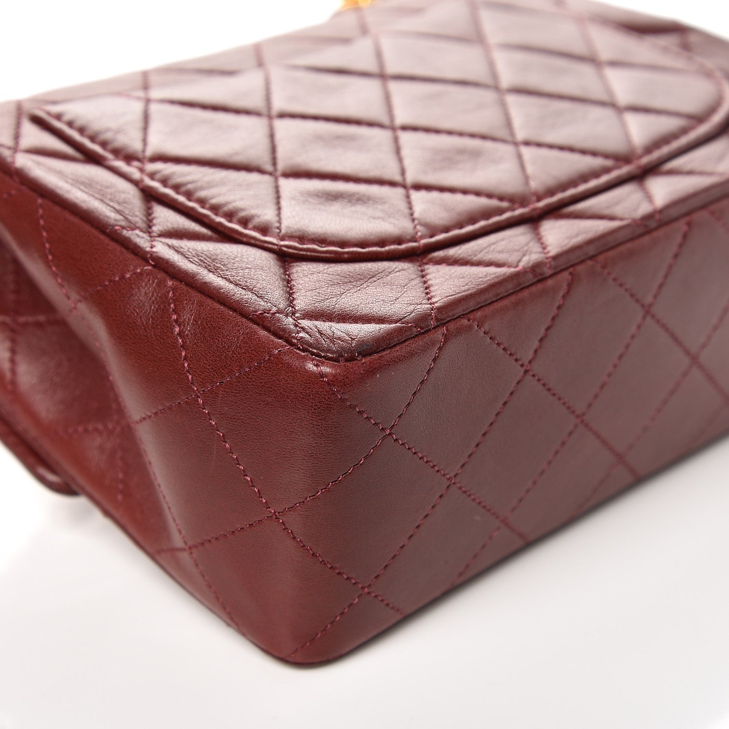 Chanel Lambskin Quilted Mini Square Flap Burgundy 10 of 11