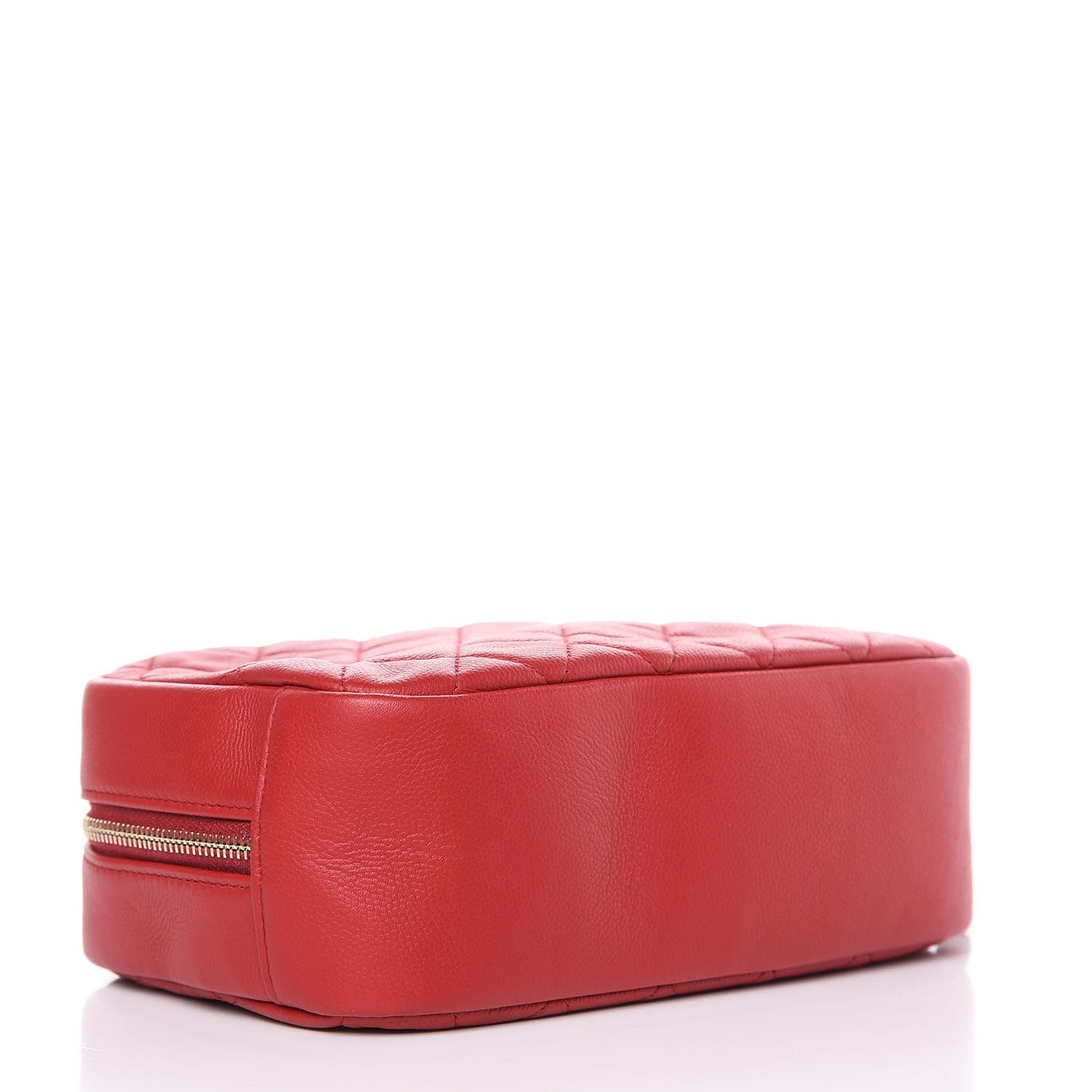 Caviar Quilted Curvy Pouch Cosmetic Case Red