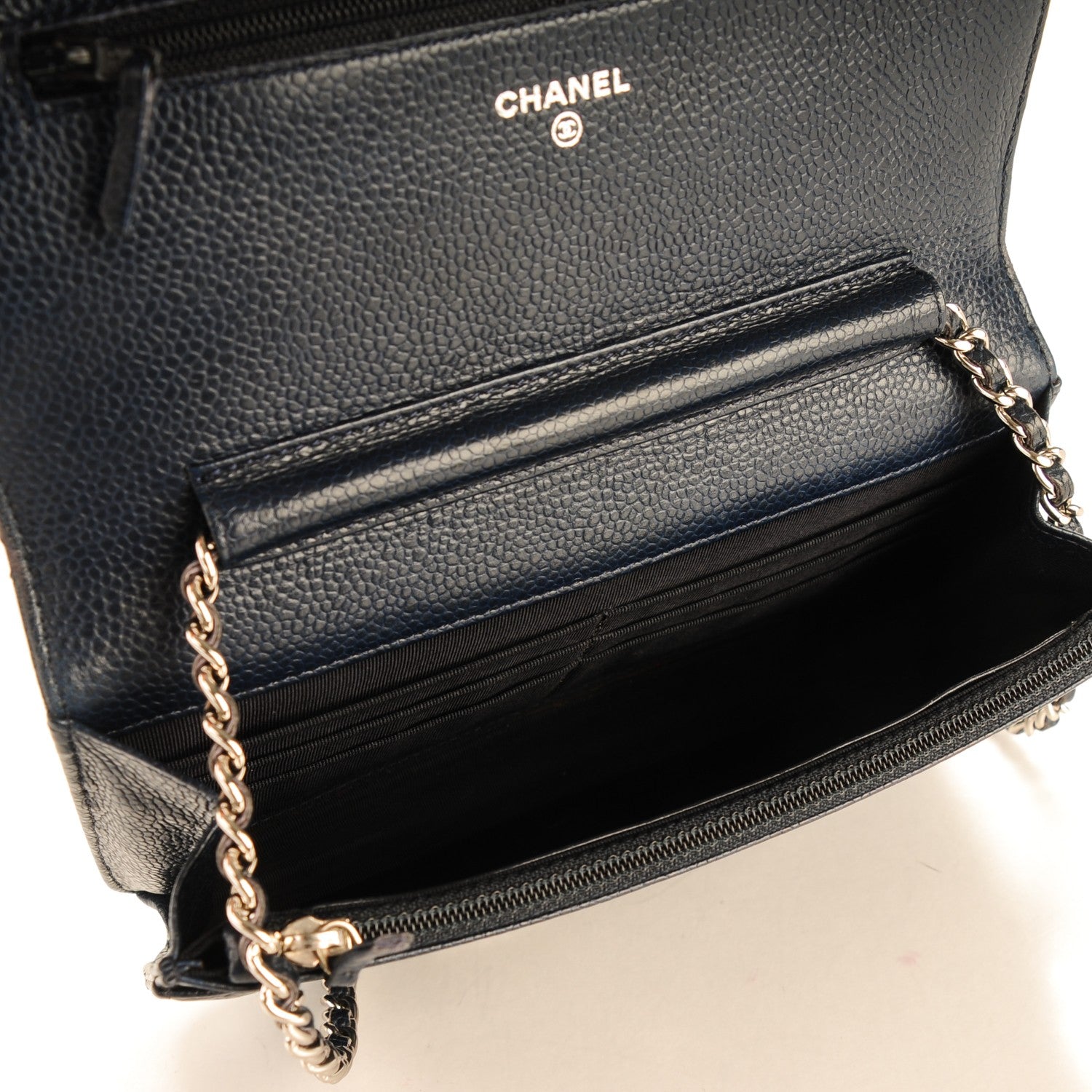 Chanel Caviar Quilted Wallet On Chain WOC Navy Blue 6 of 8