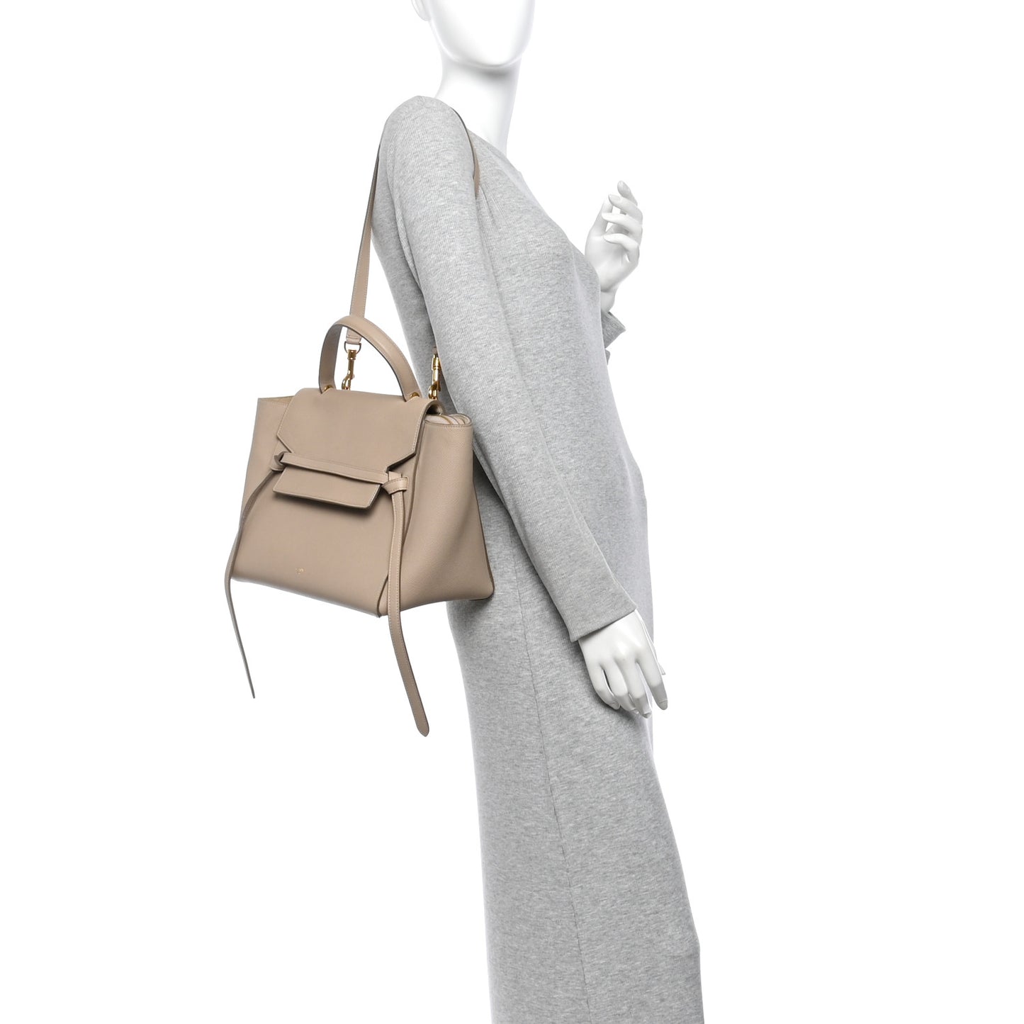 Grained Calfskin Mini Belt Bag Light Taupe