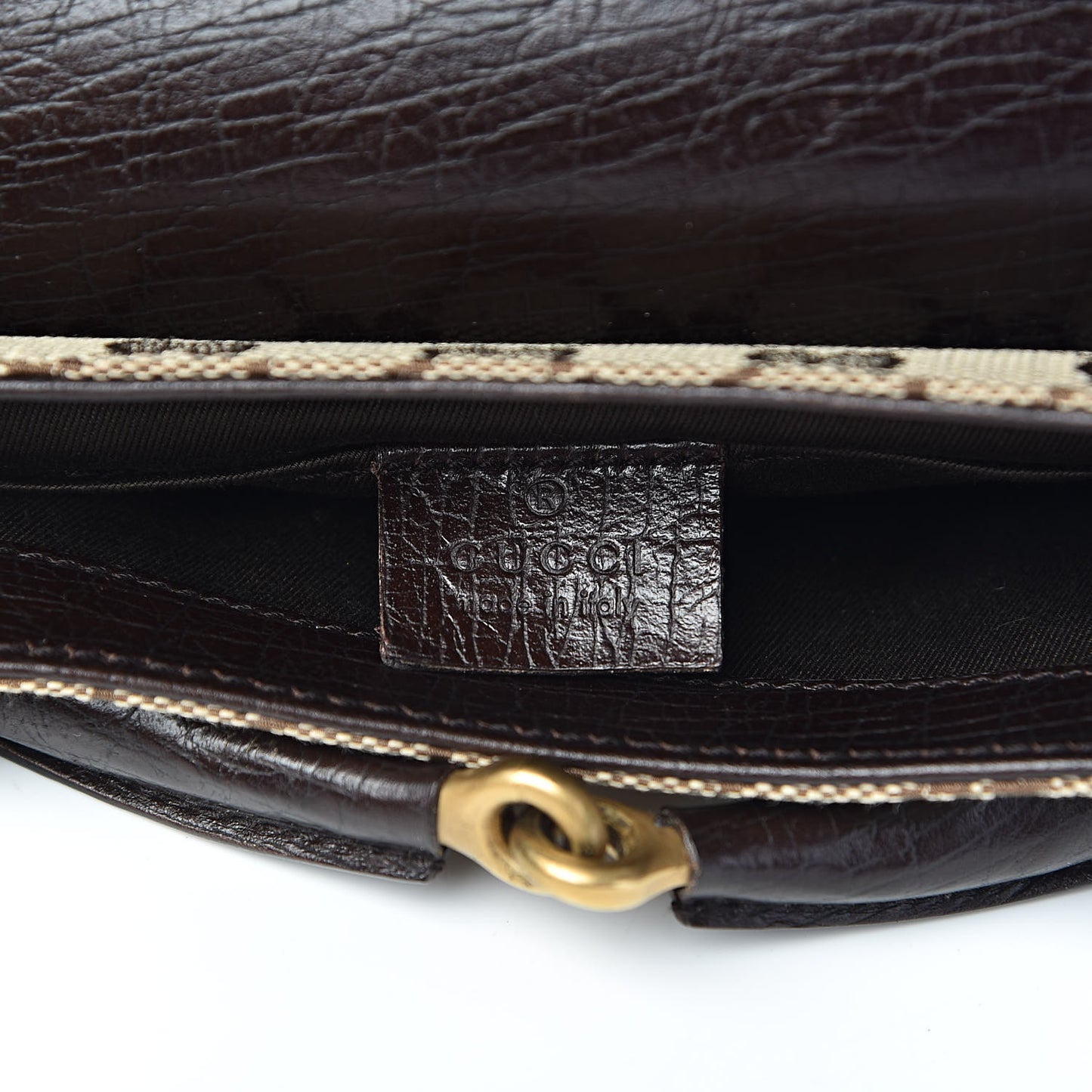 Monogram Horsebit Clutch Dark Brown