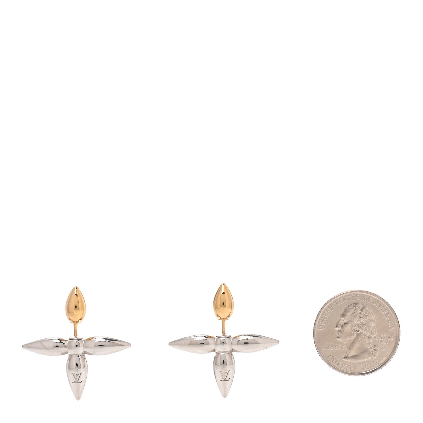 Metal Louisette Earrings Silver Gold