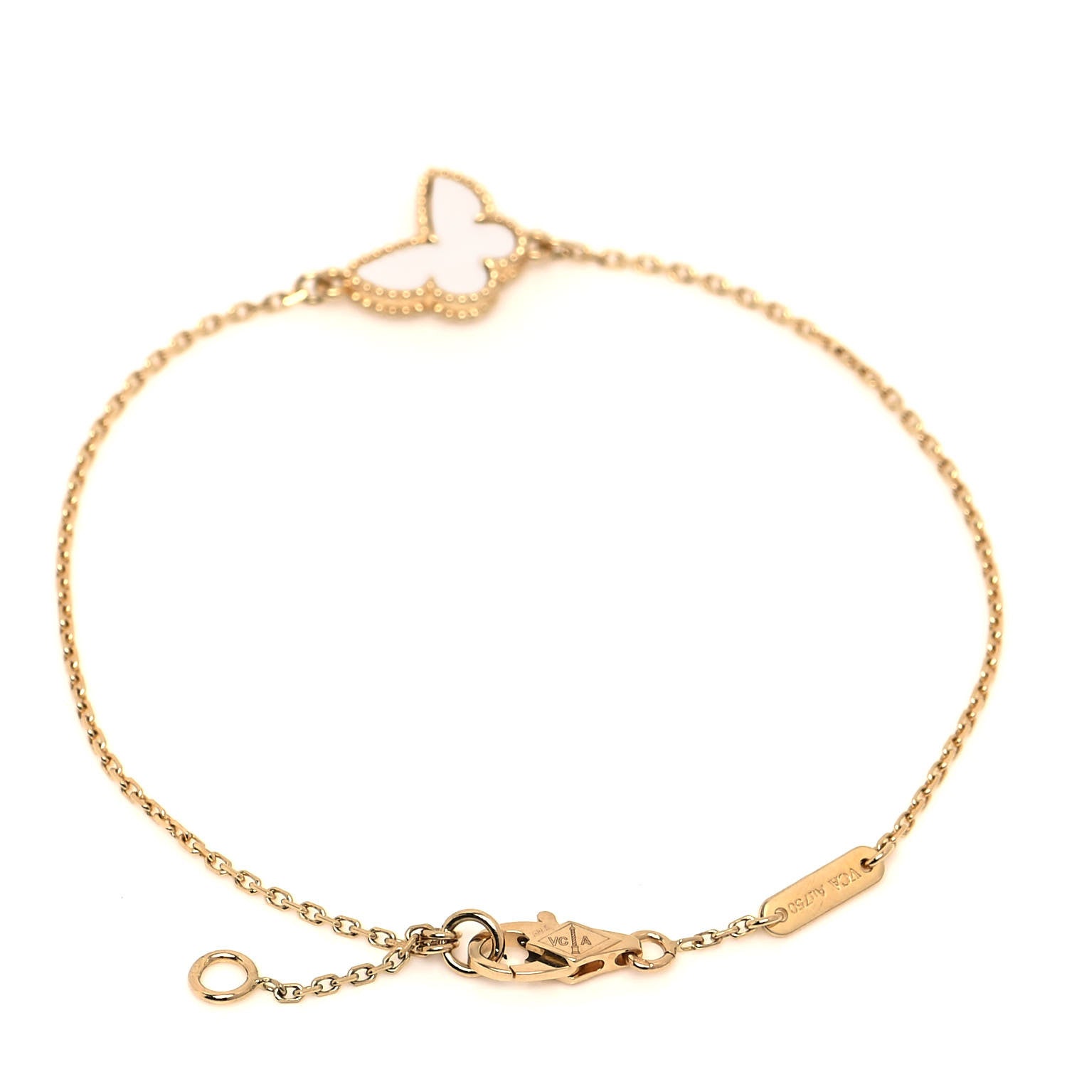 Van Cleef & Arpels 18K Yellow Gold Mother of Pearl Sweet Alhambra Butterfly Bracelet 3 of 5