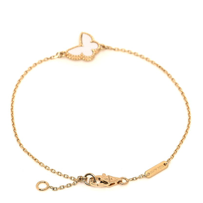 Van Cleef & Arpels 18K Yellow Gold Mother of Pearl Sweet Alhambra Butterfly Bracelet 3 of 5