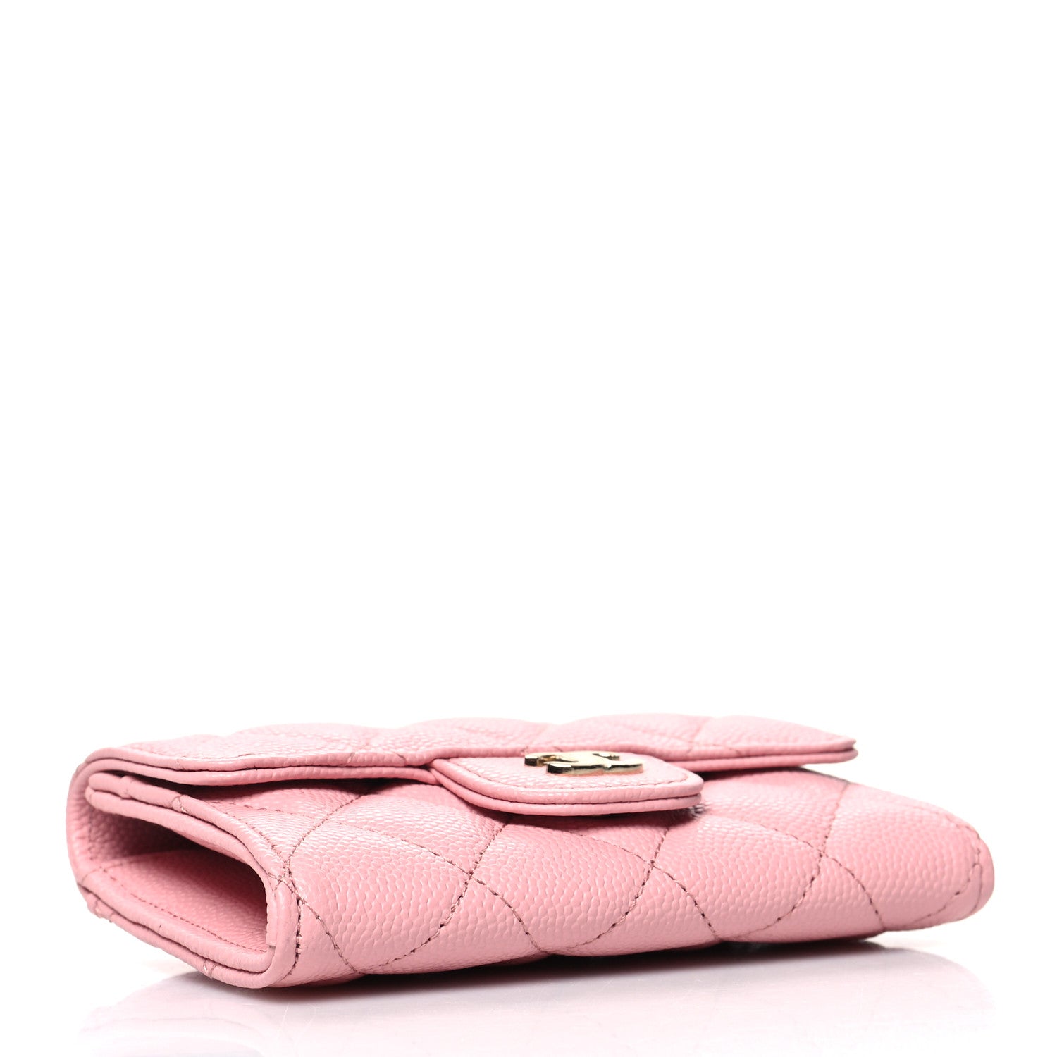 Chanel Caviar Quilted Flap Card Holder Wallet Light Pink 4 of 9