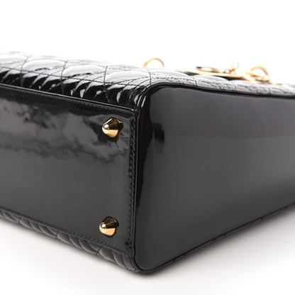 Christian Dior Patent Cannage Large Lady Dior Black 7 of 10
