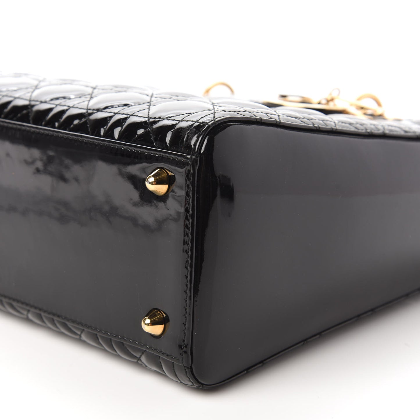 Patent Cannage Large Lady Dior Black