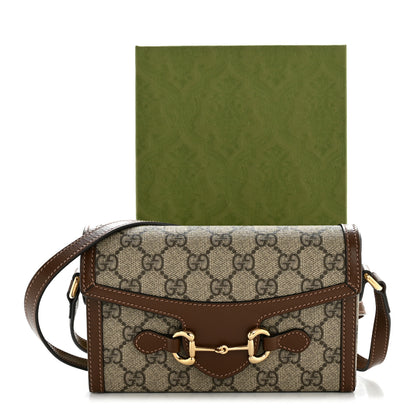 Gucci GG Supreme Monogram Mini Horsebit 1955 Shoulder Bag Beige Brown Sugar 12 of 12