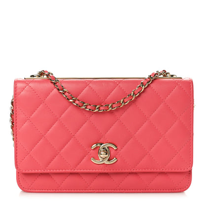 Chanel Lambskin Quilted Trendy CC Wallet On Chain WOC Pink 1 of 10