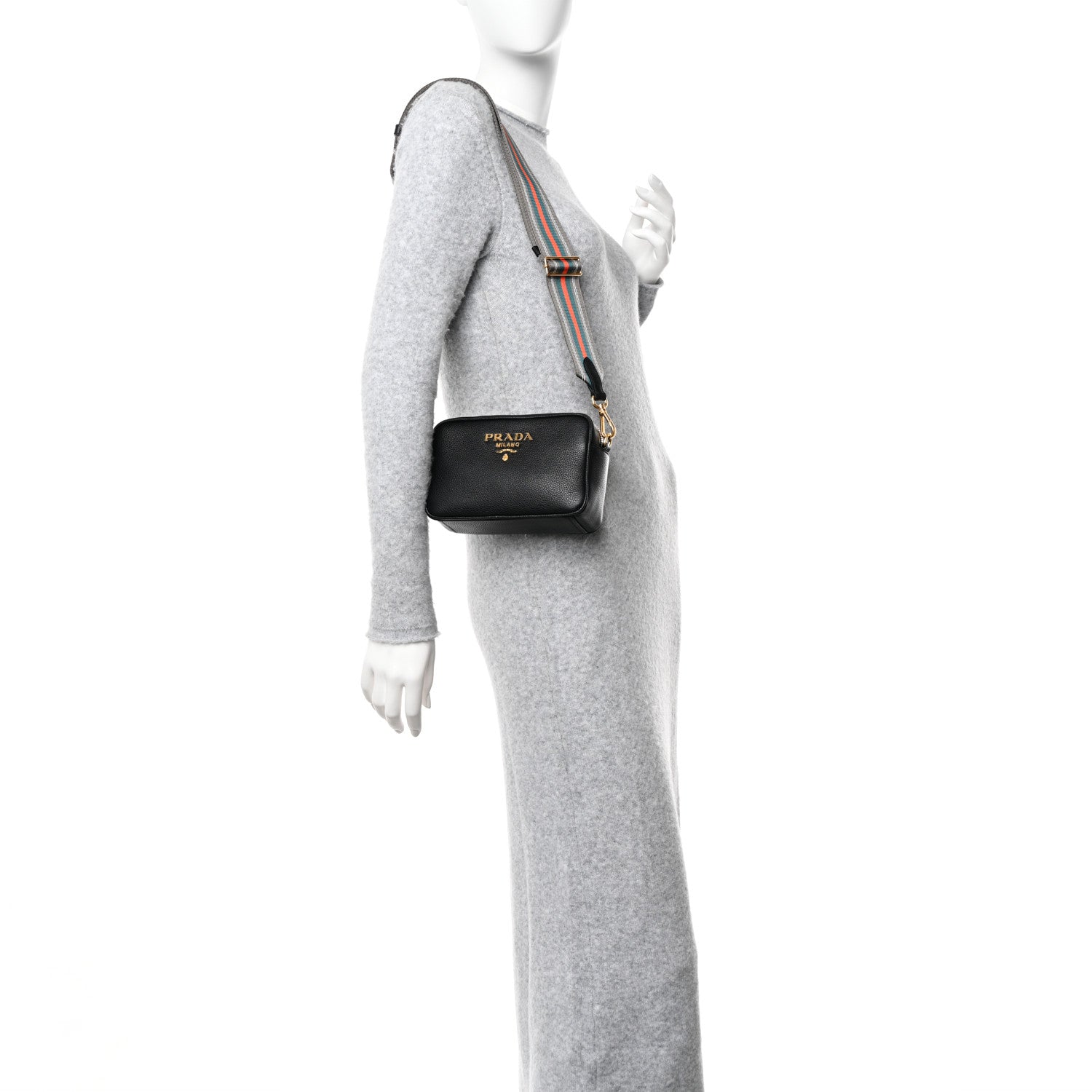 Prada Vitello Daino Camera Crossbody Black 2 of 11