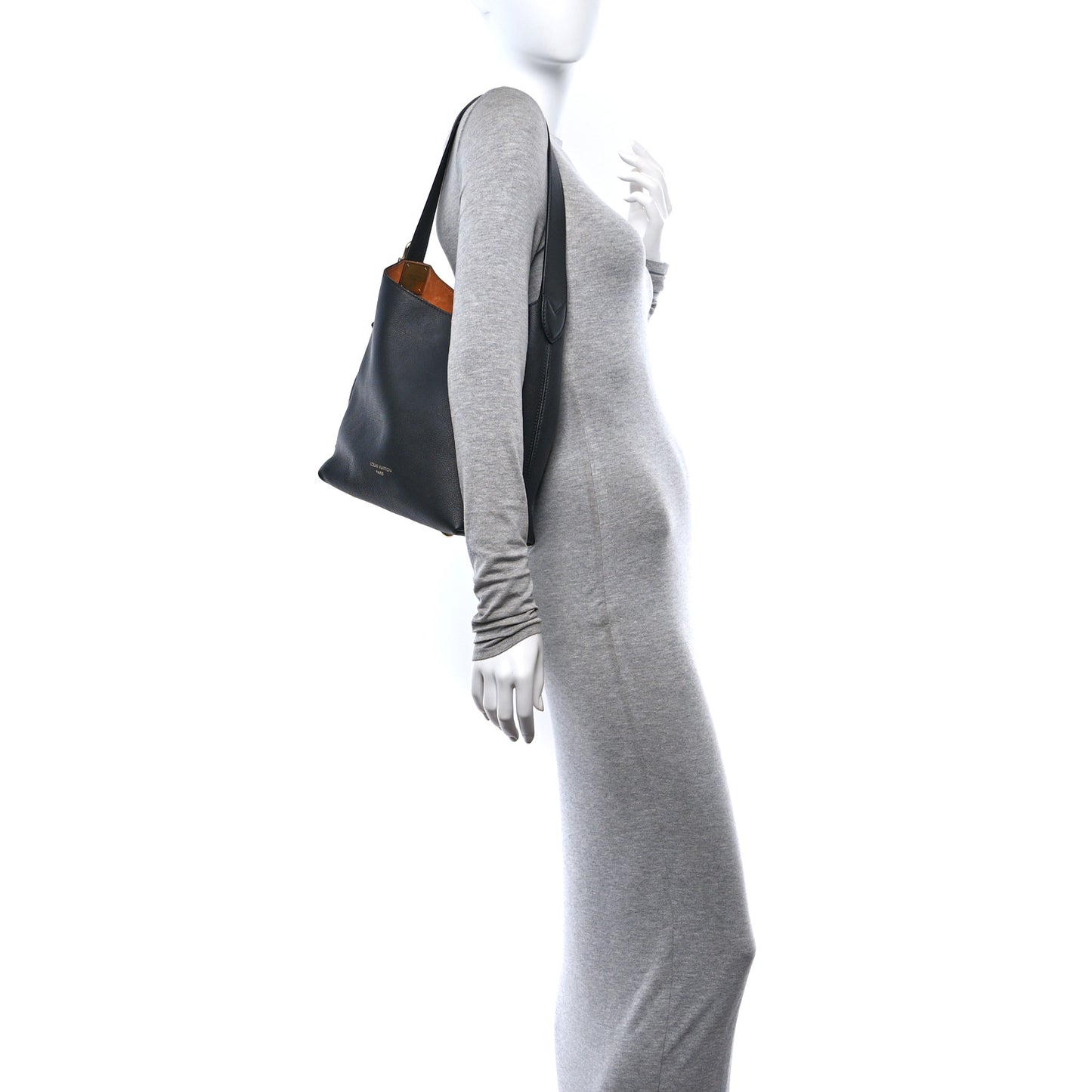 Grained Calfskin Low Key Hobo PM Black