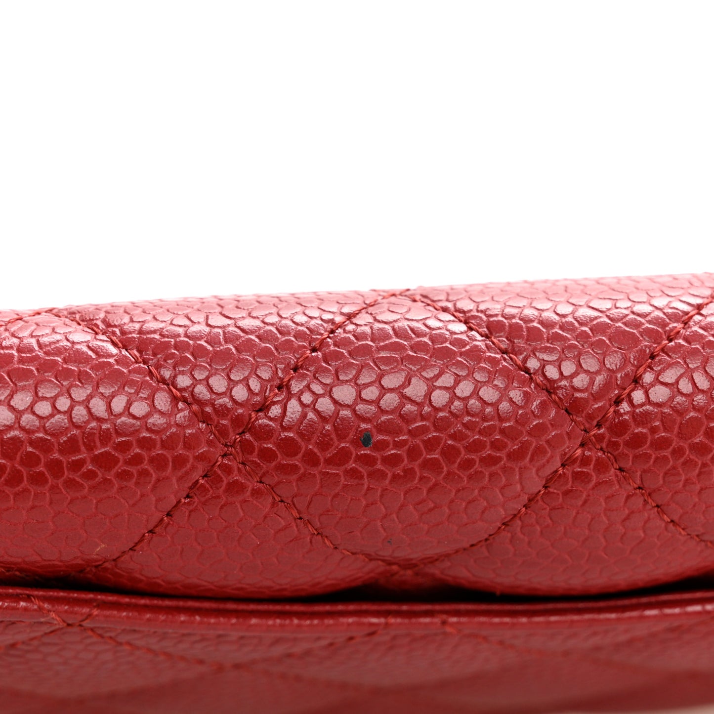 Caviar Quilted Yen Wallet Red