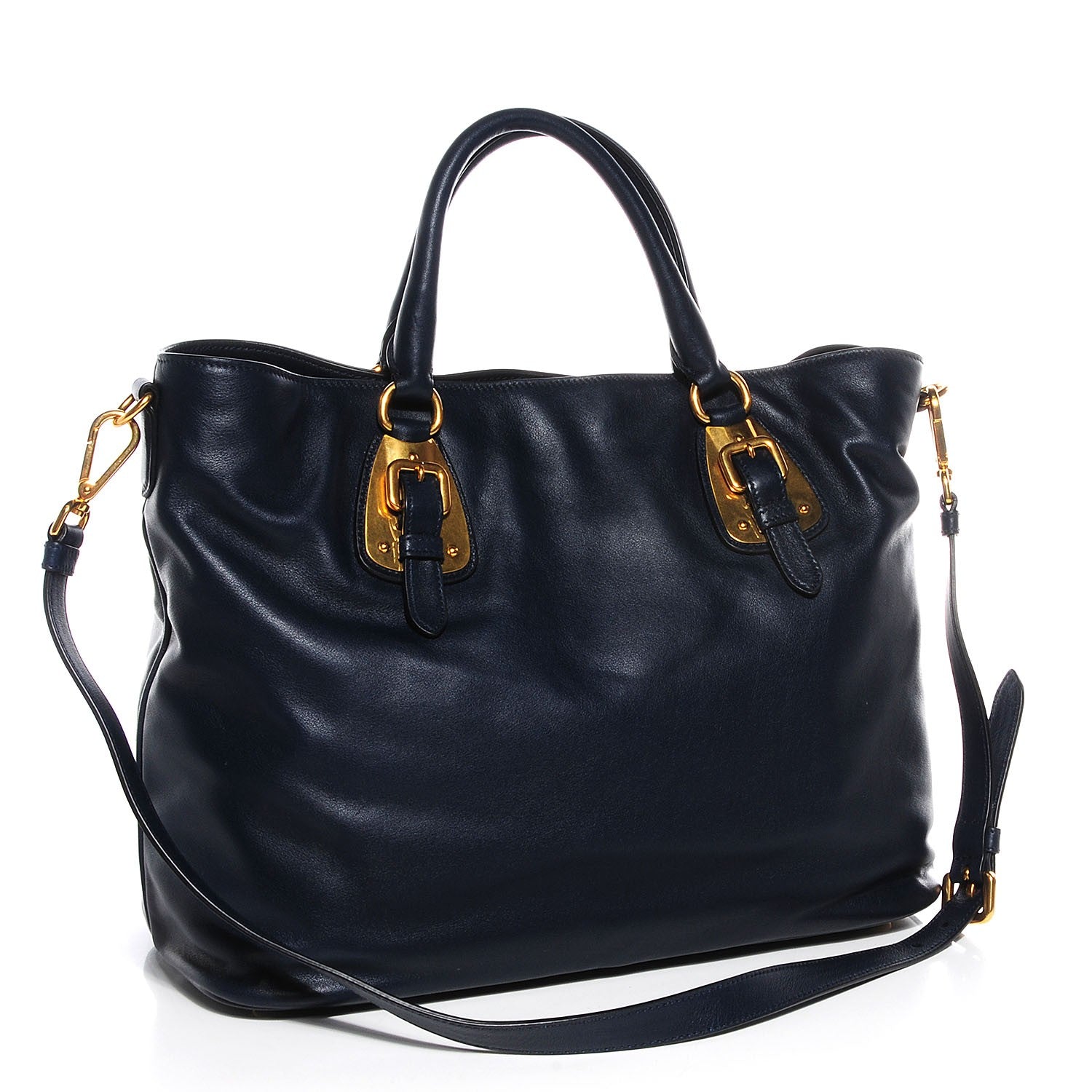 Prada Soft Calf Tote Baltico 3 of 10