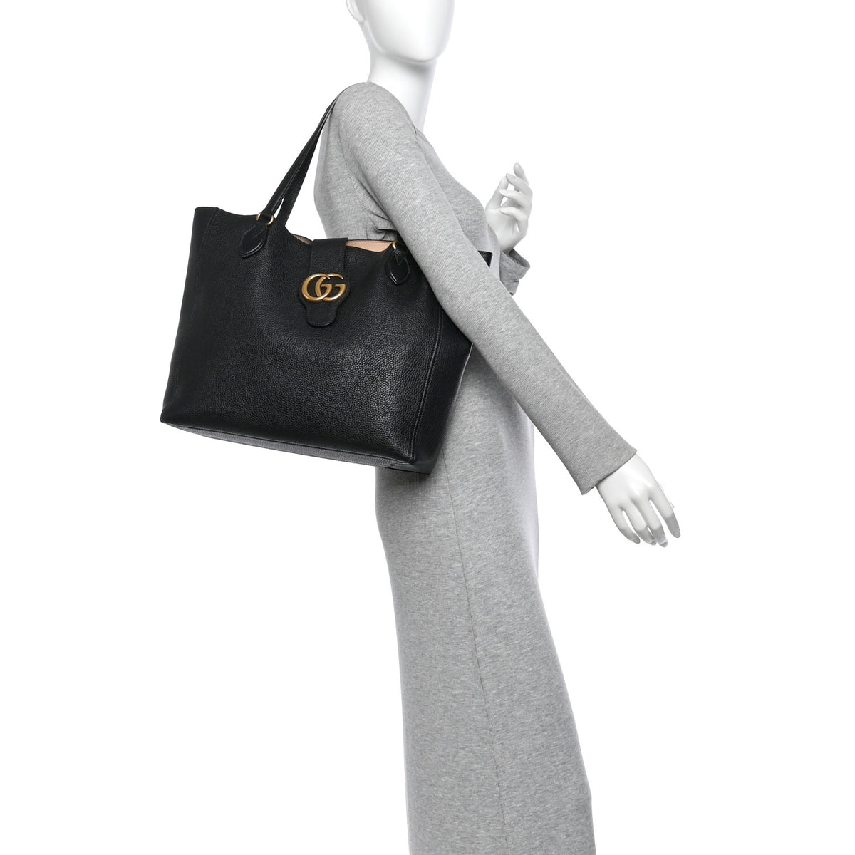 Gucci Grained Calfskin Small Dahlia Tote Black 2 of 11